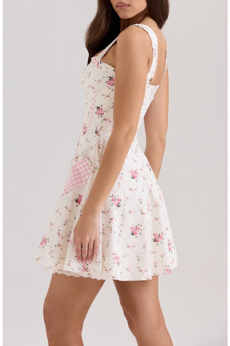 Marianella Floral Fit & Flare Cocktail Minidress, Alternate, color, ROSE CREAM