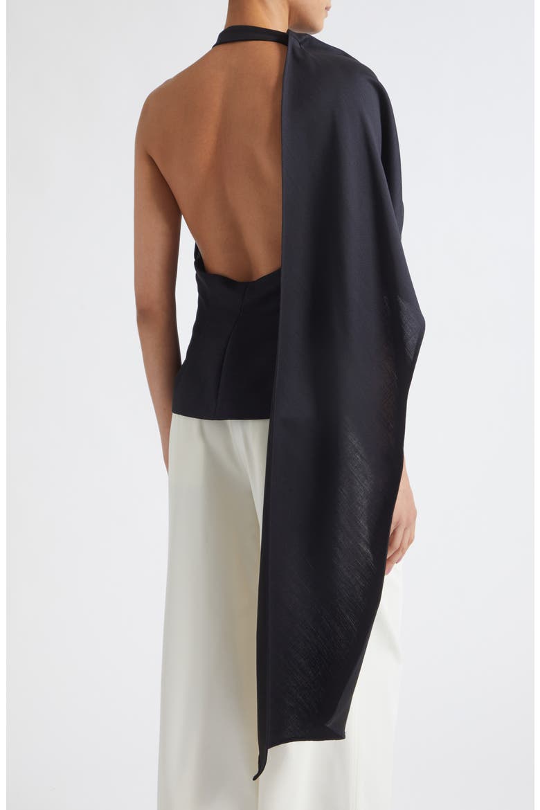Draped Open Back Top, Alternate, color, NIGHT