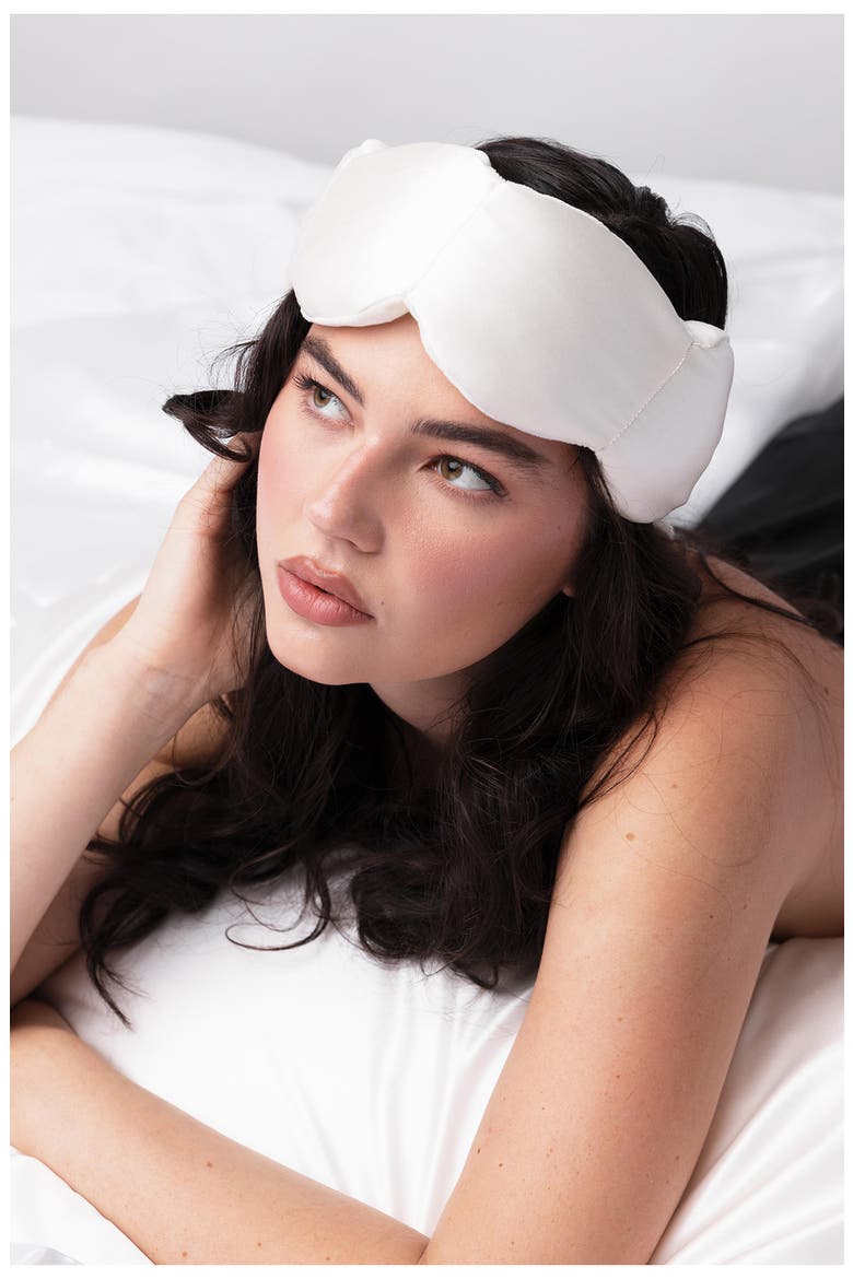 Silk & Velvet Weighted Sleep Mask, Alternate, color, PEARL