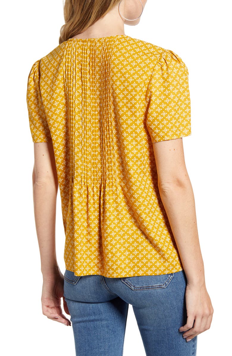 Hinge Pintuck V-Neck Blouse, Alternate, color,