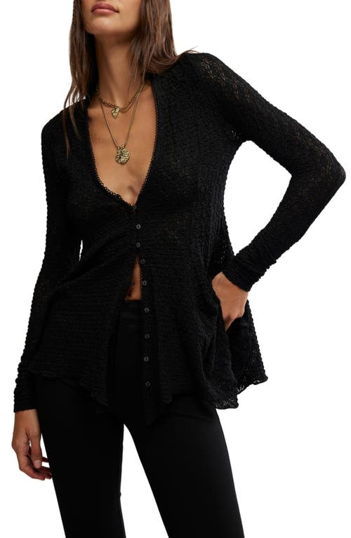 Free People Janey Lace Top In Black