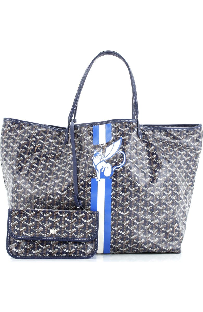 Pre-Owned Goyard Saint Louis Tote Printed Coated Canvas GM, Alternate, color, Blue