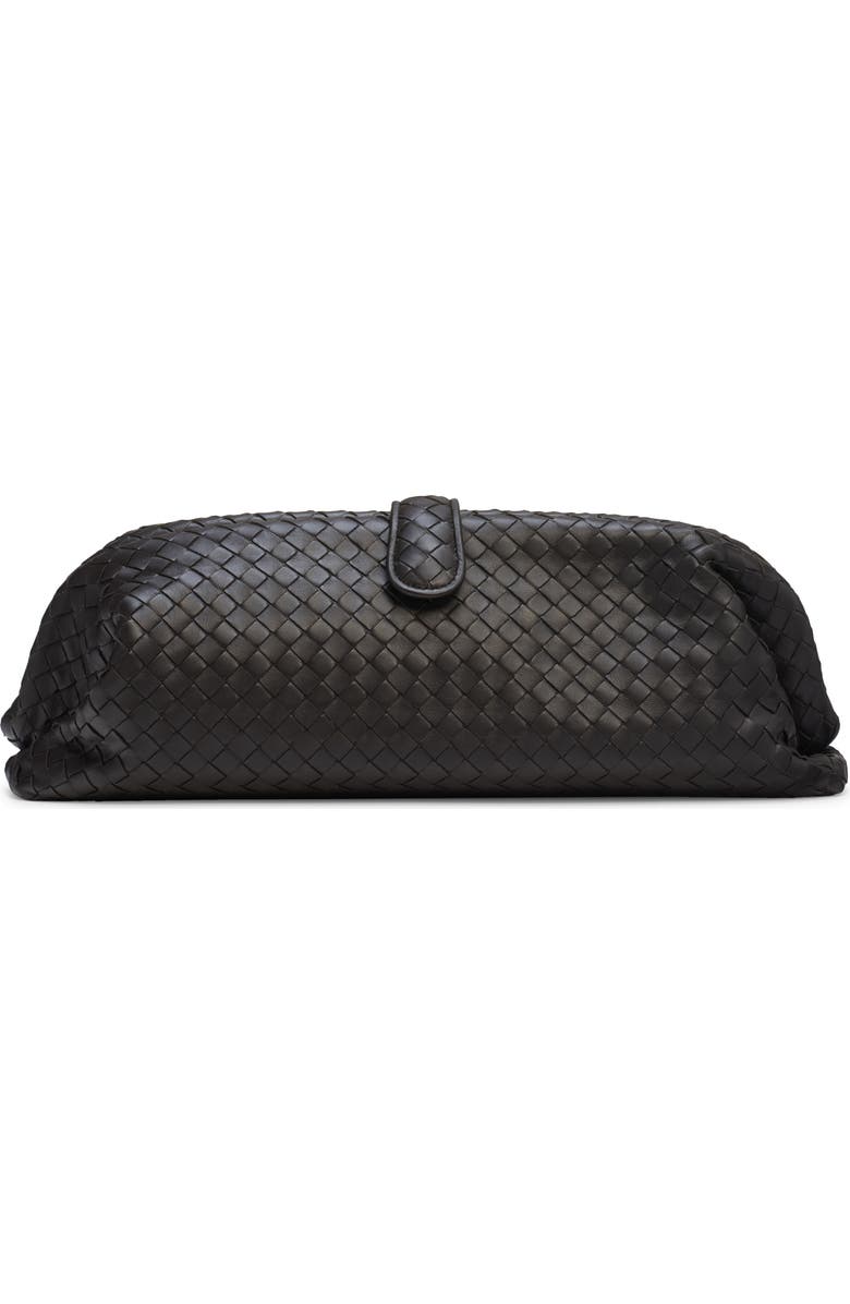 Bottega Veneta Lauren Intrecciato Clutch, Main, color, 2094 Espresso-Brass V