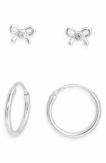 Argento Vivo Sterling Silver Set of 2 Hoop Bow Earrings