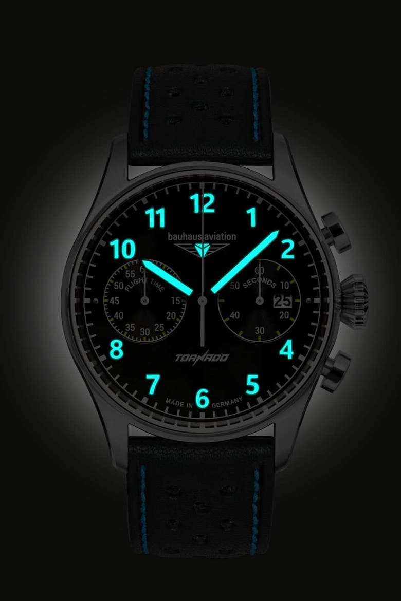 Aviation Tornado - 42mm, Black Dial with Light Blue Accents, Pilot Watch, Alternate, color, Black Dial with Light Blue
