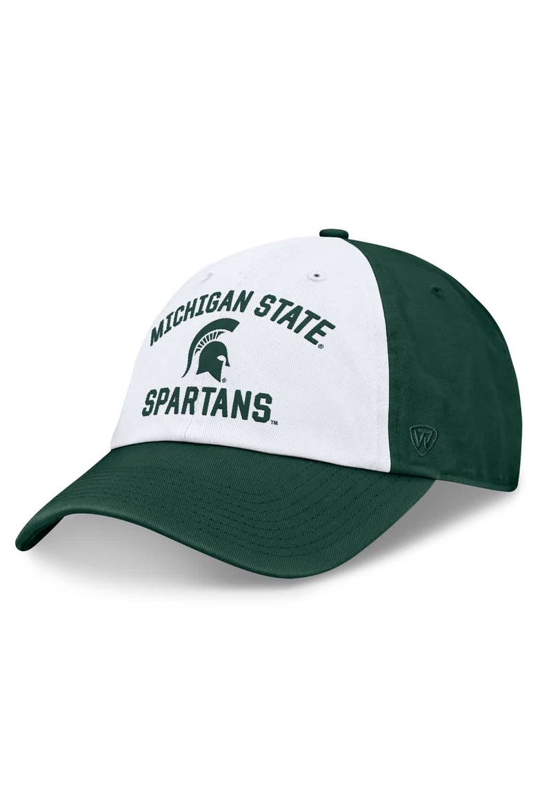 Men's Top of the World White/Green Michigan State Spartans Heritage Weston Adjustable Hat, Main, color, White