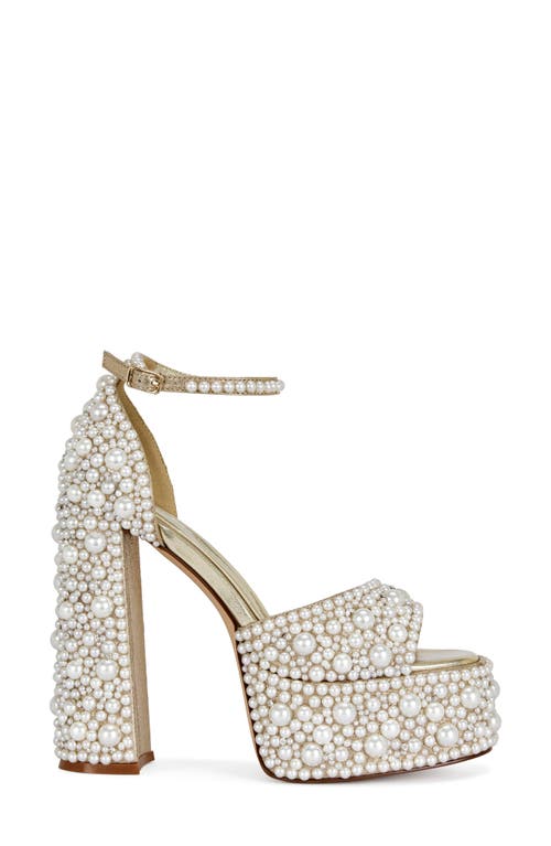 Azalea Wang Elenaor Beaded Platform Sandal In Multi