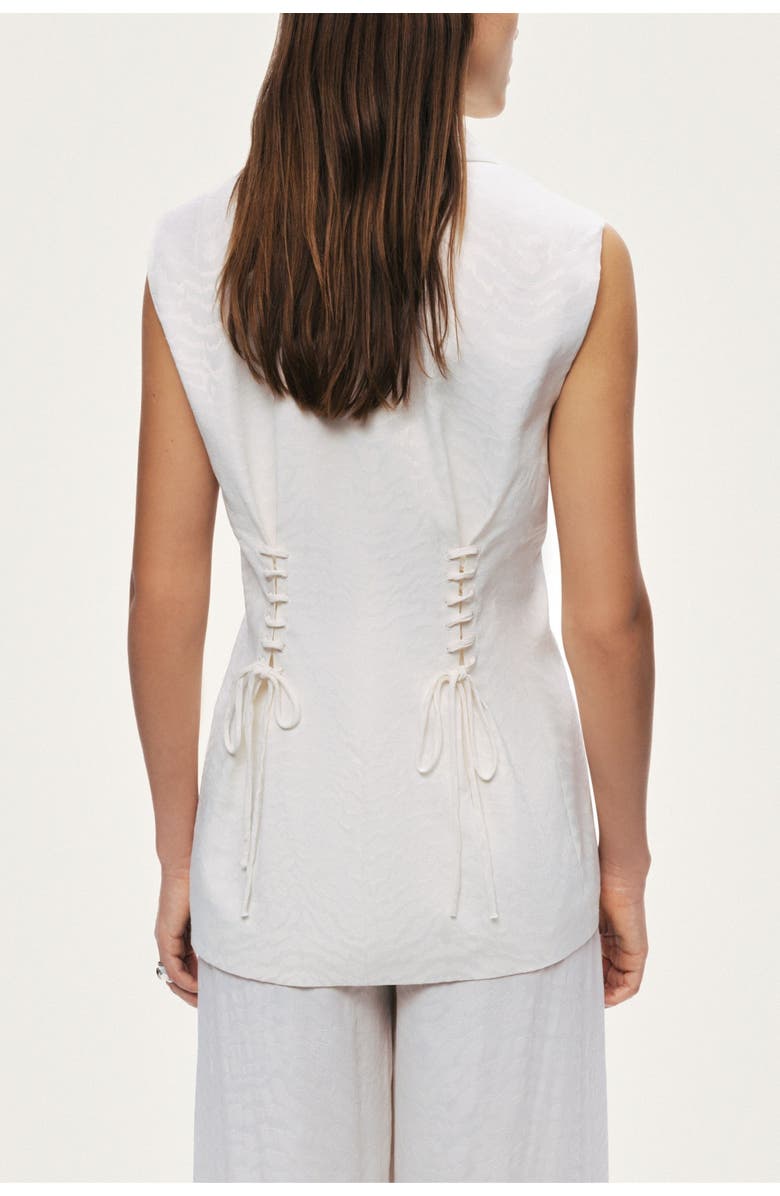 Nocturne Lace-Up Waist Tailored Vest, Alternate, color, Ivory