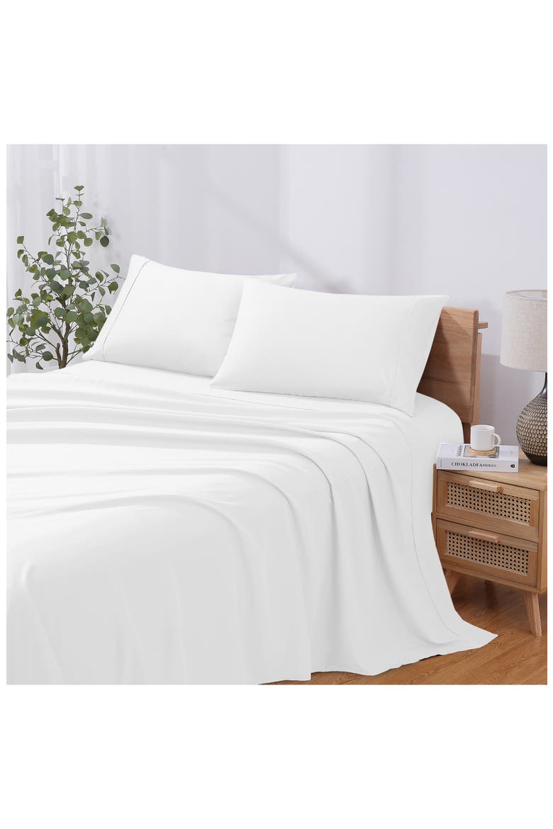 Solid 4-Piece Microfiber Sheet Set, Main, color, WHITE