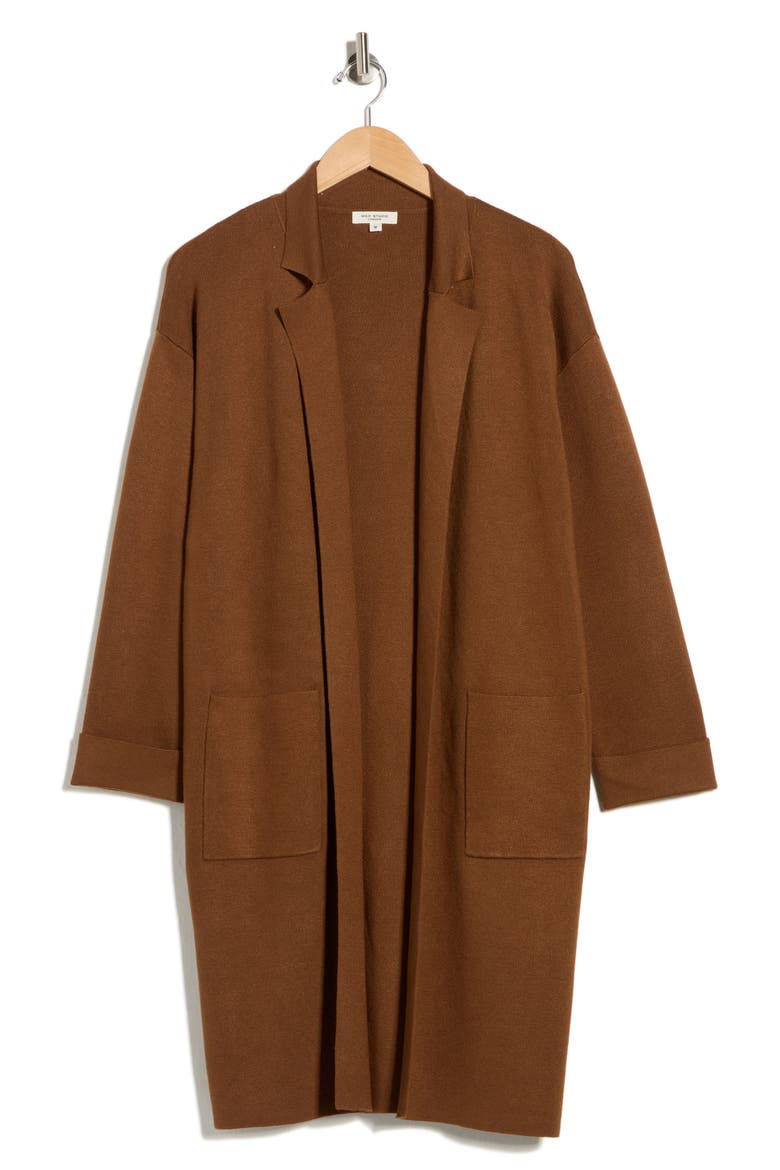 Patch Pocket Long Cardigan, Alternate, color, CAMEL