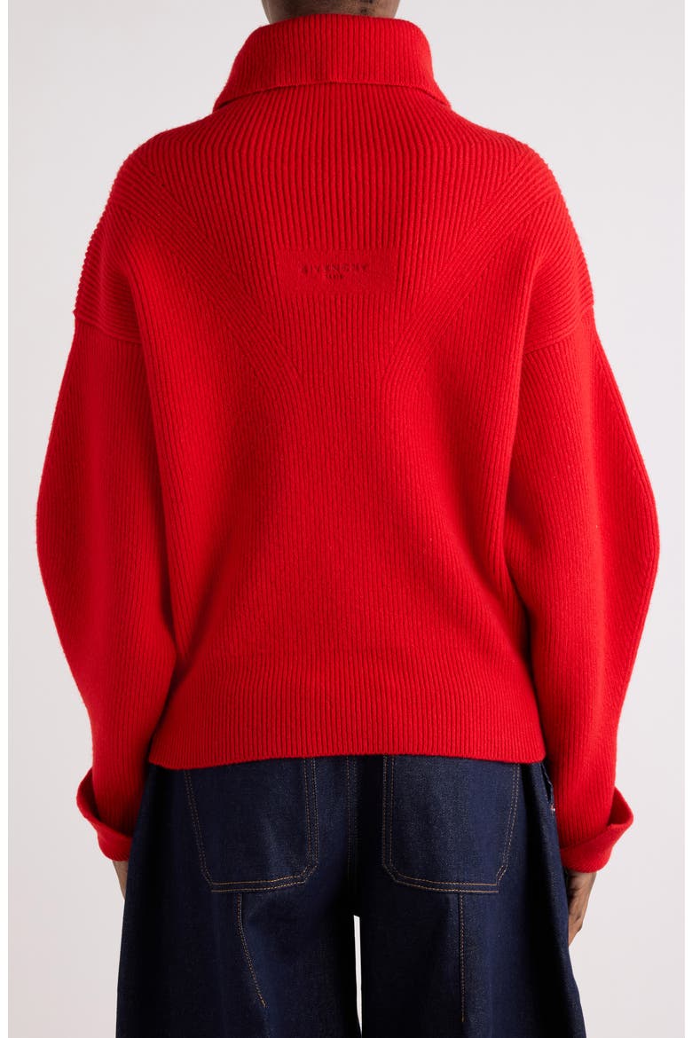 Zip High Neck Cardigan, Alternate, color, RED