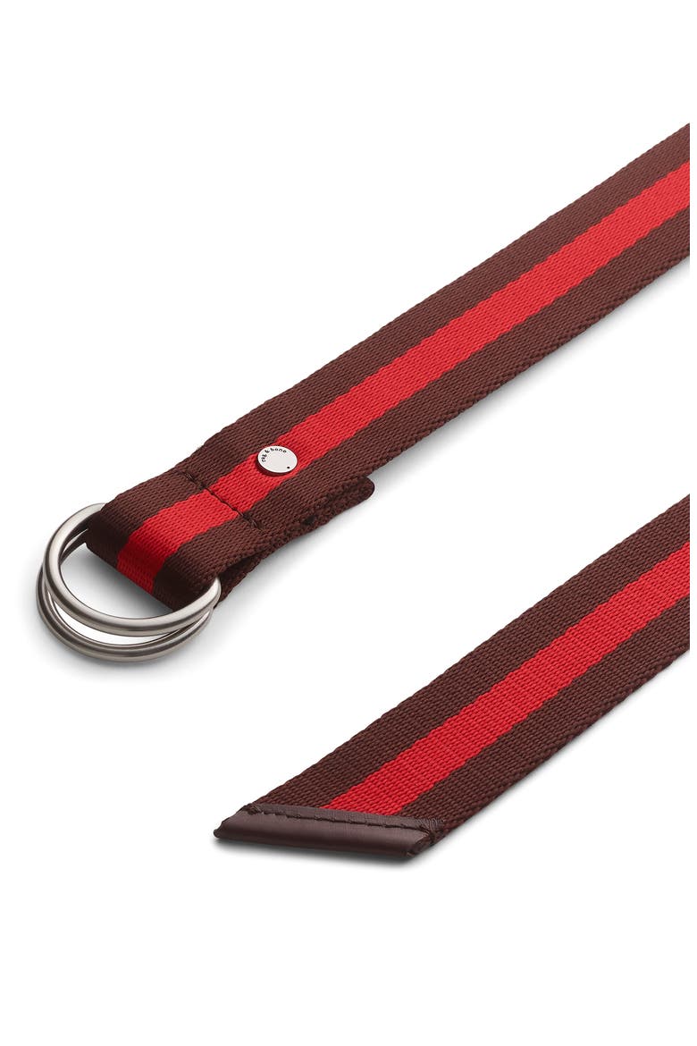 Gracie Stripe Woven Belt, Alternate, color, RED/ BROWN