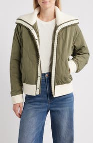 Thread & Supply Knit Collar Quilted Jacket
