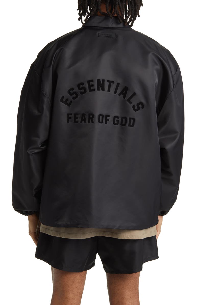Fear of God Essentials Nylon Coach's Jacket, Alternate, color,