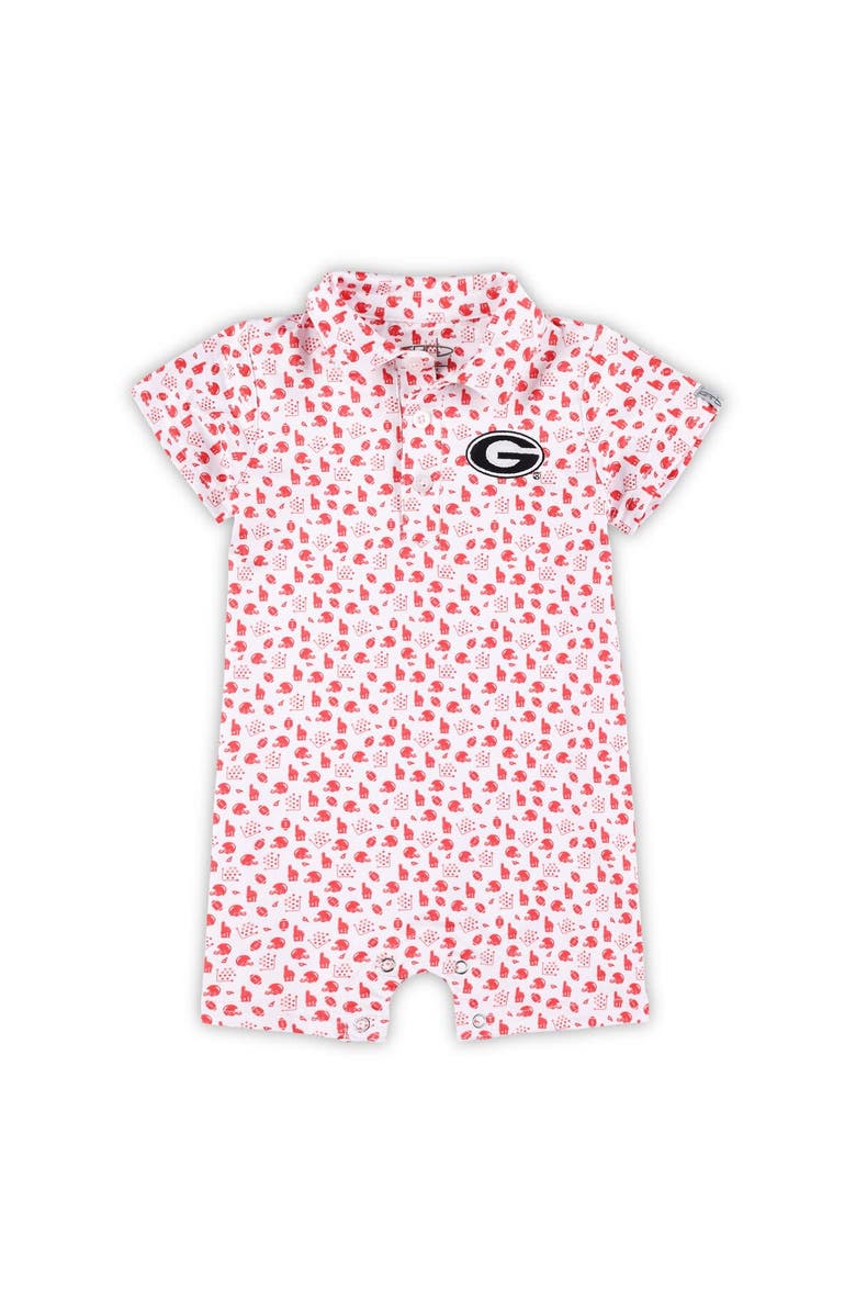 GARB Infant Garb White Georgia Bulldogs Earnest Polo Romper, Main, color, 