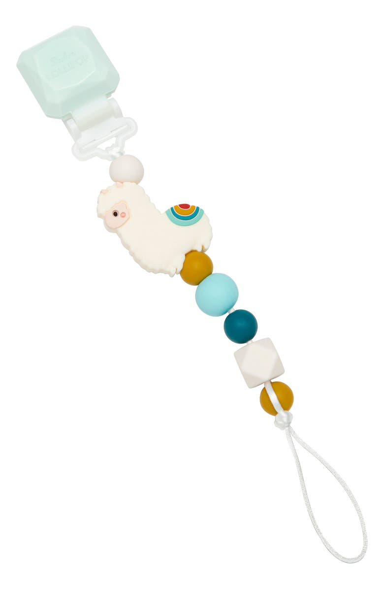 Loulou Lollipop Darling Llama Teething Toy & Holder, Main, color, 