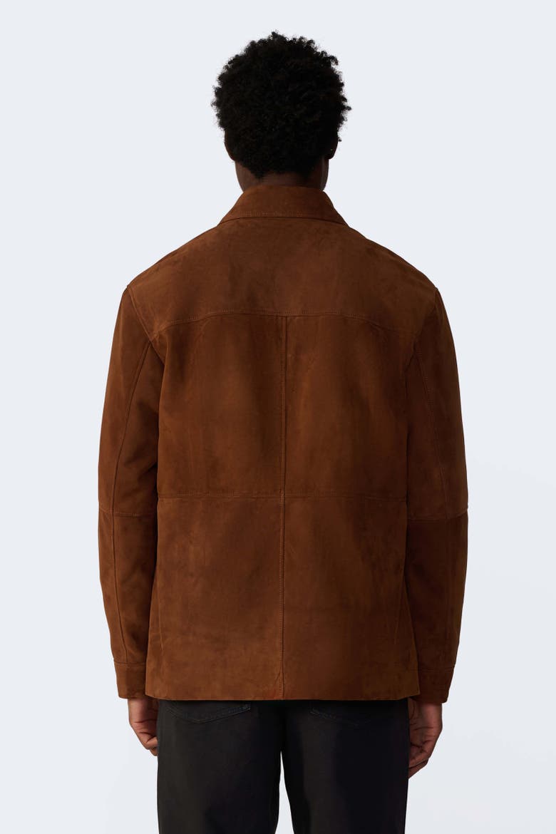 Beckett Suede Chore Jacket, Alternate, color, Chestnut