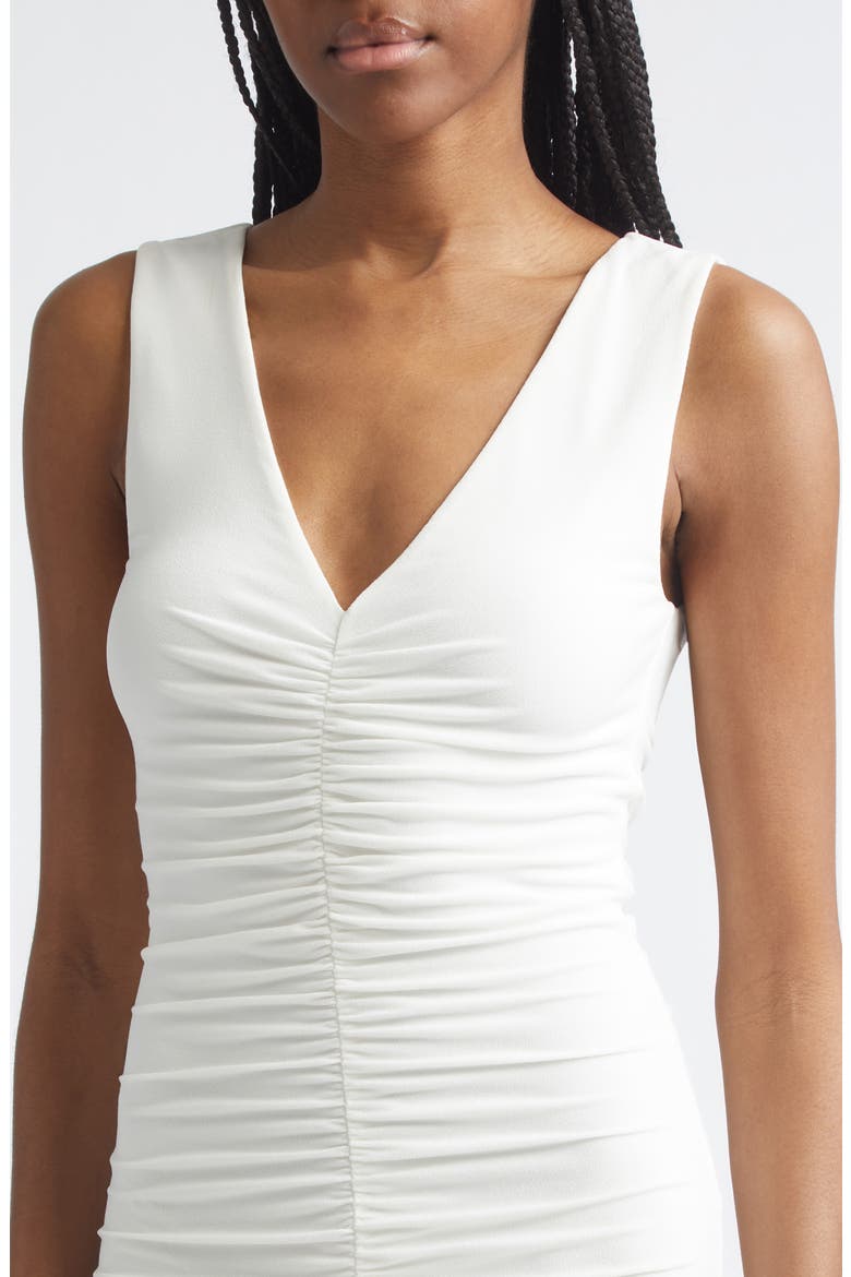 Inez Ruched Sleeveless Dress, Alternate, color, COCONUT