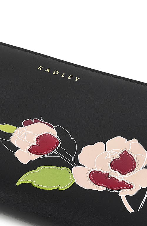Radley London Wild Roses Large Zip Wallet In Black