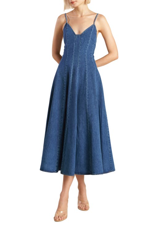 Sleeveless Denim Midi Dress