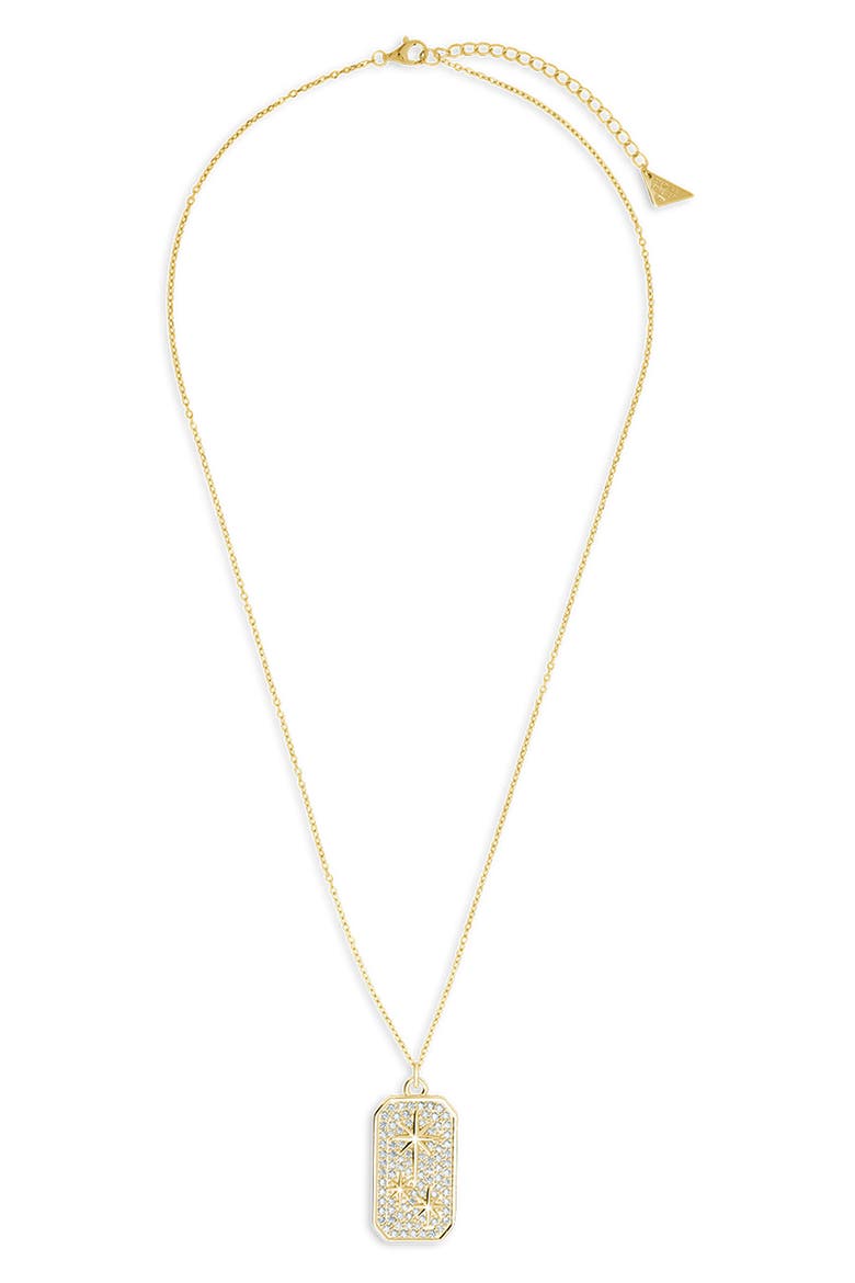 Pavé Cubic Zirconia North Star Pendant Necklace, Main, color, GOLD