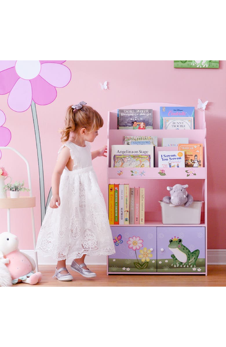 Teamson Kids Fantasy Fields Magic Garden 3-Tier Wood Bookshelf, Alternate, color,