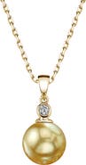The Pearl Source Golden Pearl & Diamond Michelle Pendant