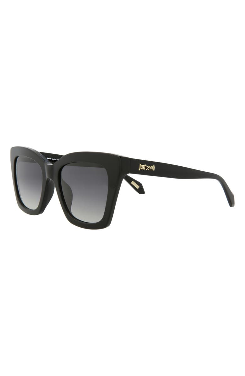 Just Cavalli 52mm Cat Eye Sunglasses, Alternate, color, Black Black Smoke
