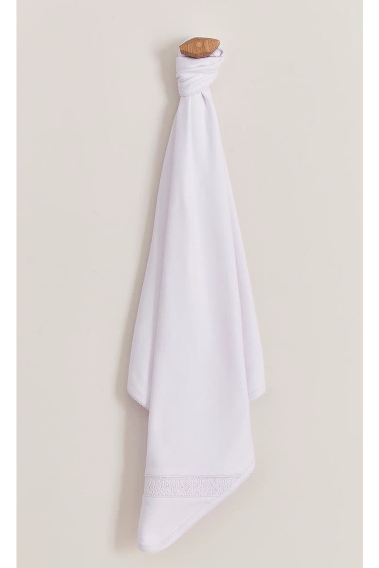 Premium Peruvian Pima Cotton Smock Receiving Blanket for Infant, Main, color, White