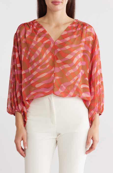 Renee C Sheer Puff Sleeve Top