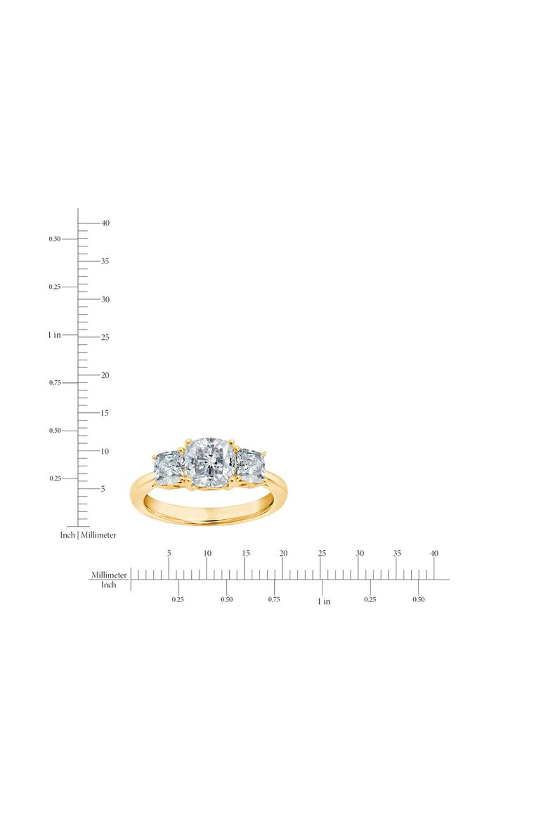 3-Stone Cushion Ring, Alternate, color, 18KYG/ CLEAR STONE