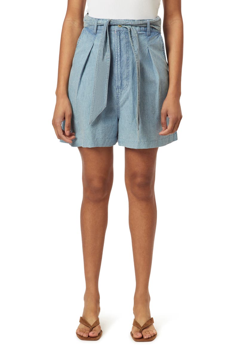 Scotch & Soda Tie Waist Denim Shorts, Main, color, Shine A Light