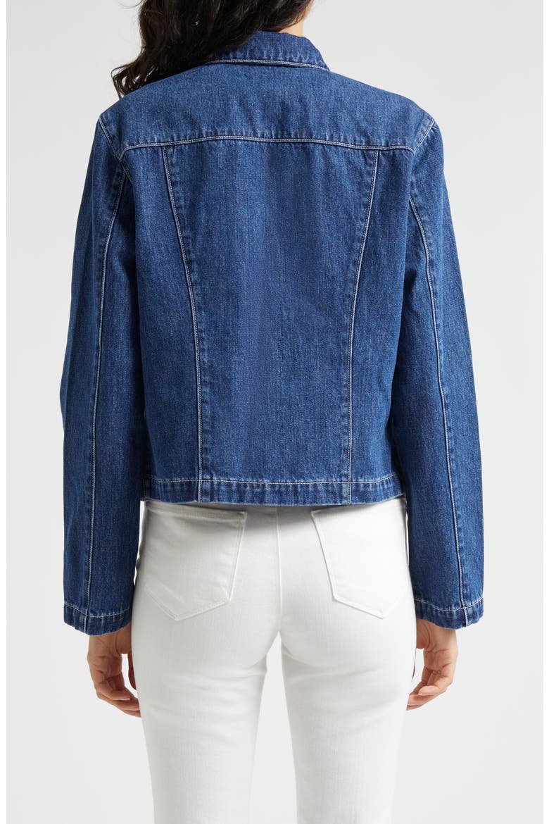 Elaine Zip Front Denim Jacket, Alternate, color, TORRENCE