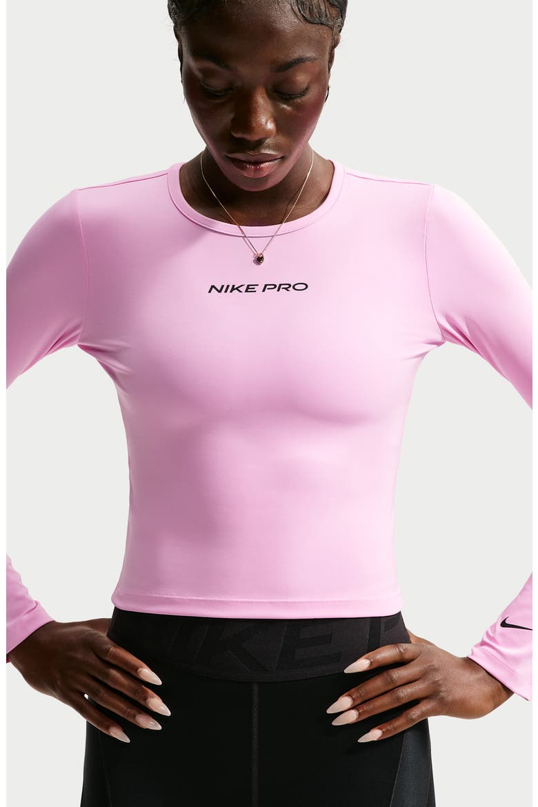 Pro Sculpt Dri-FIT Long Sleeve Top, Alternate, color, PINK RISE/ BLACK