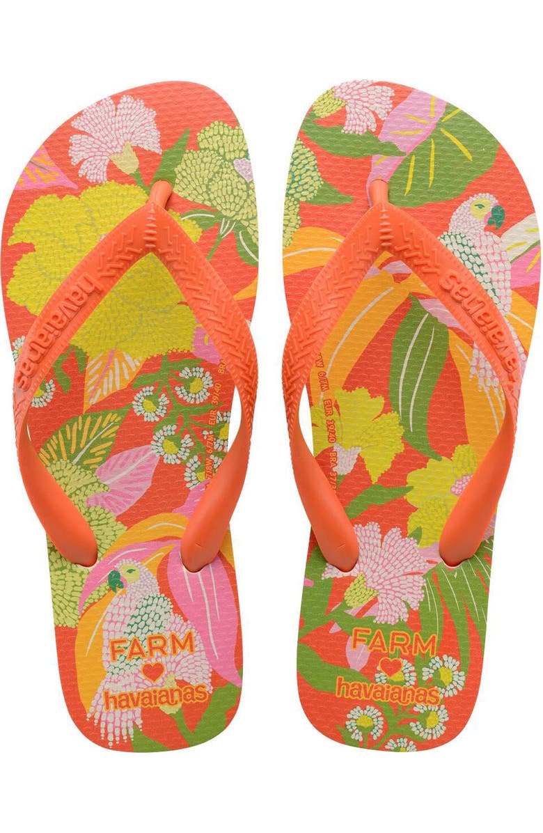 Havaianas x FARM Rio Flip Flop, Alternate, color, Sunset Orange