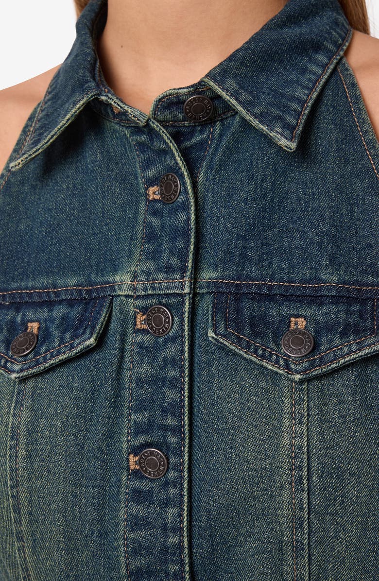 Noisy may Lardie Denim Shirtdress, Alternate, color, Dark Blue Denim