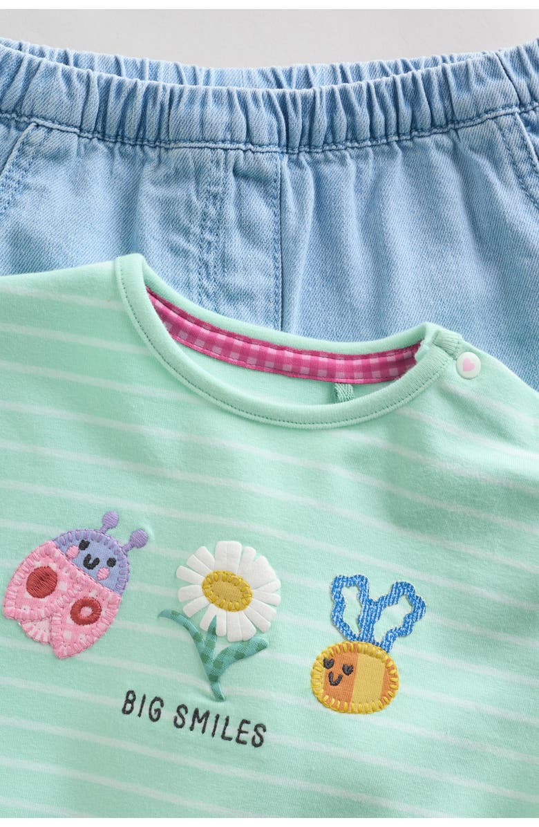 NEXT Embroidered Long Sleeve Top & Jeans Set, Alternate, color, Multi