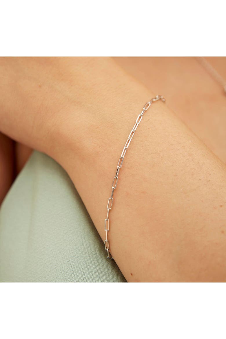 Rectangular Sterling Silver Chain Bracelet, Alternate, color, Silver