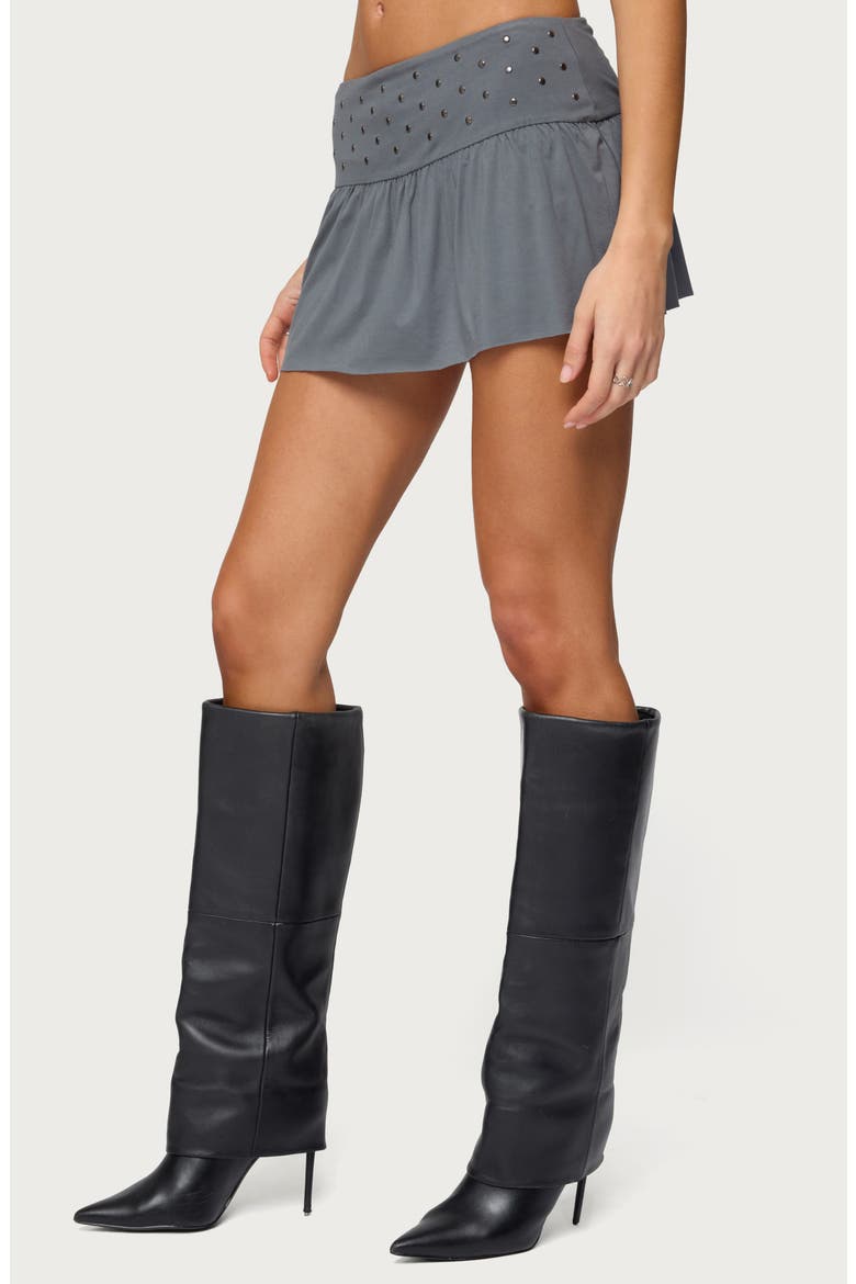Klara Studded Miniskirt, Alternate, color, GRAY