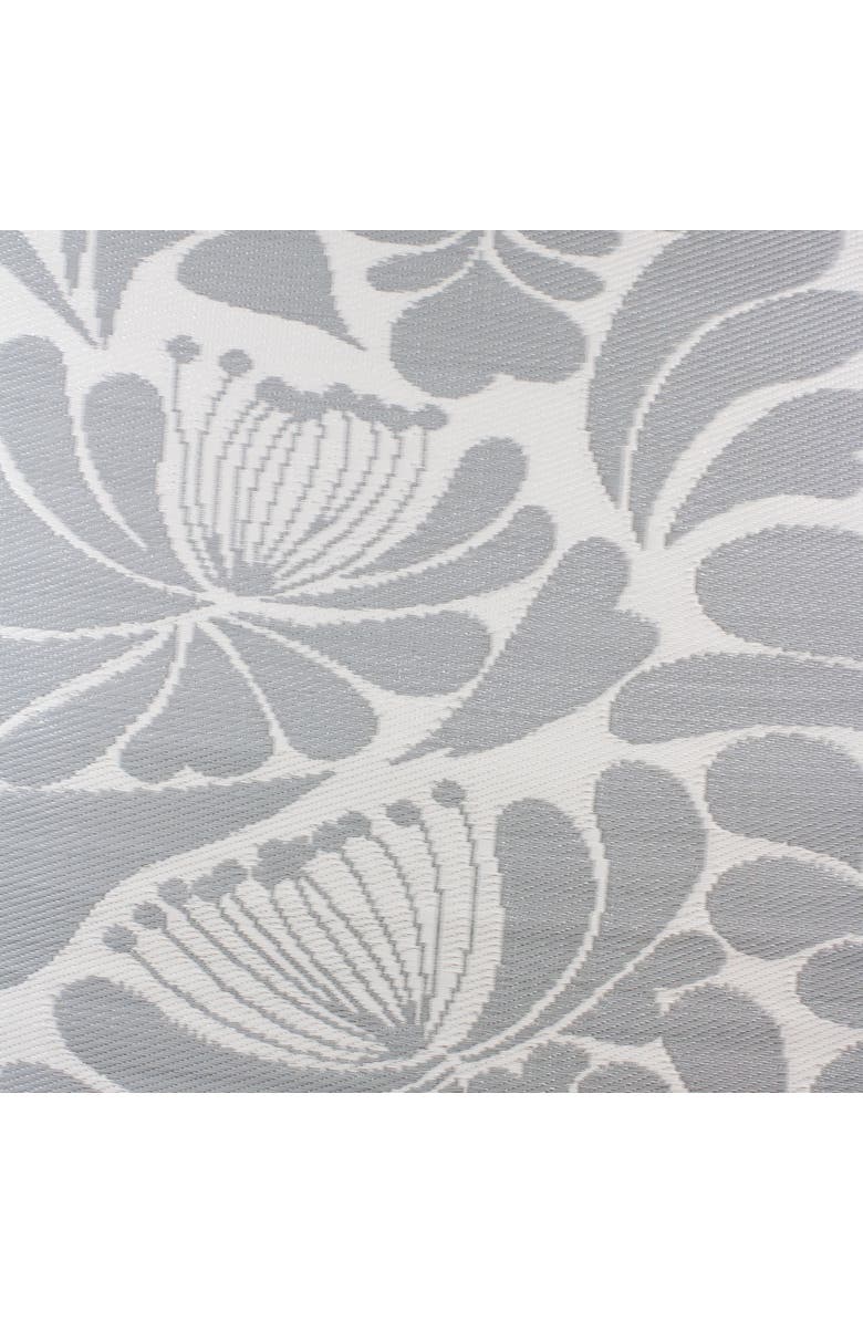 Northlight 4' x 6' Gray and Off White Floral Rectangular Outdoor Area Rug, Alternate, color, Gray