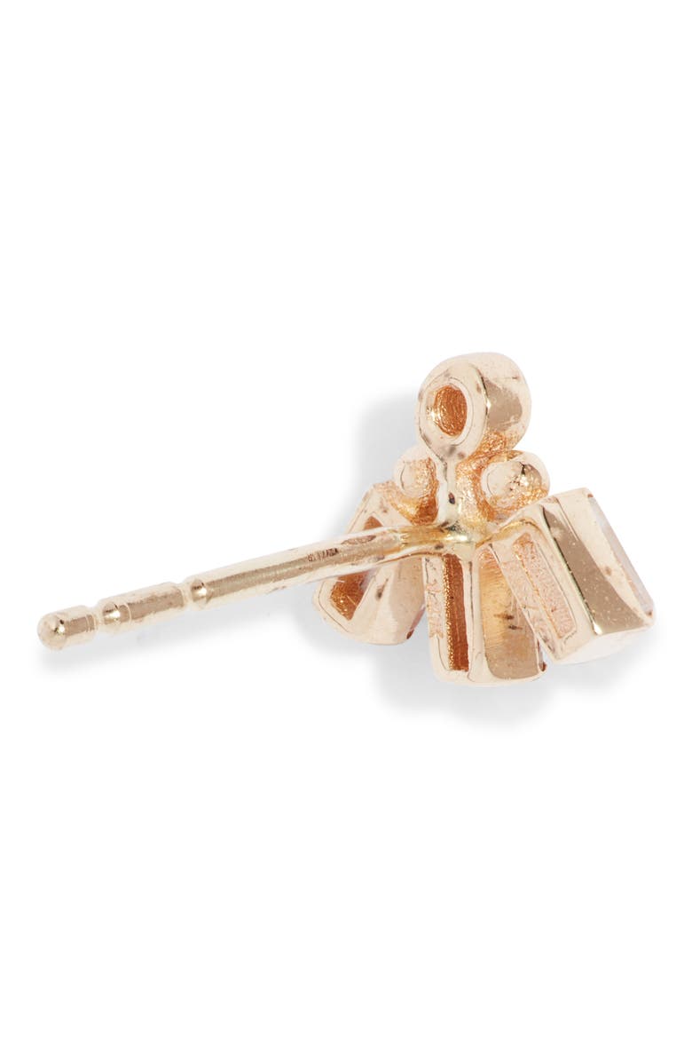 Cleo Single White Topaz & Diamond Stud Earring, Alternate, color, ROSE GOLD
