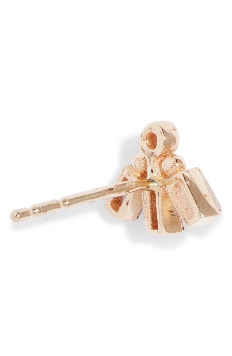 Anzie Cleo Single White Topaz & Diamond Stud Earring, Alternate, color, Rose Gold