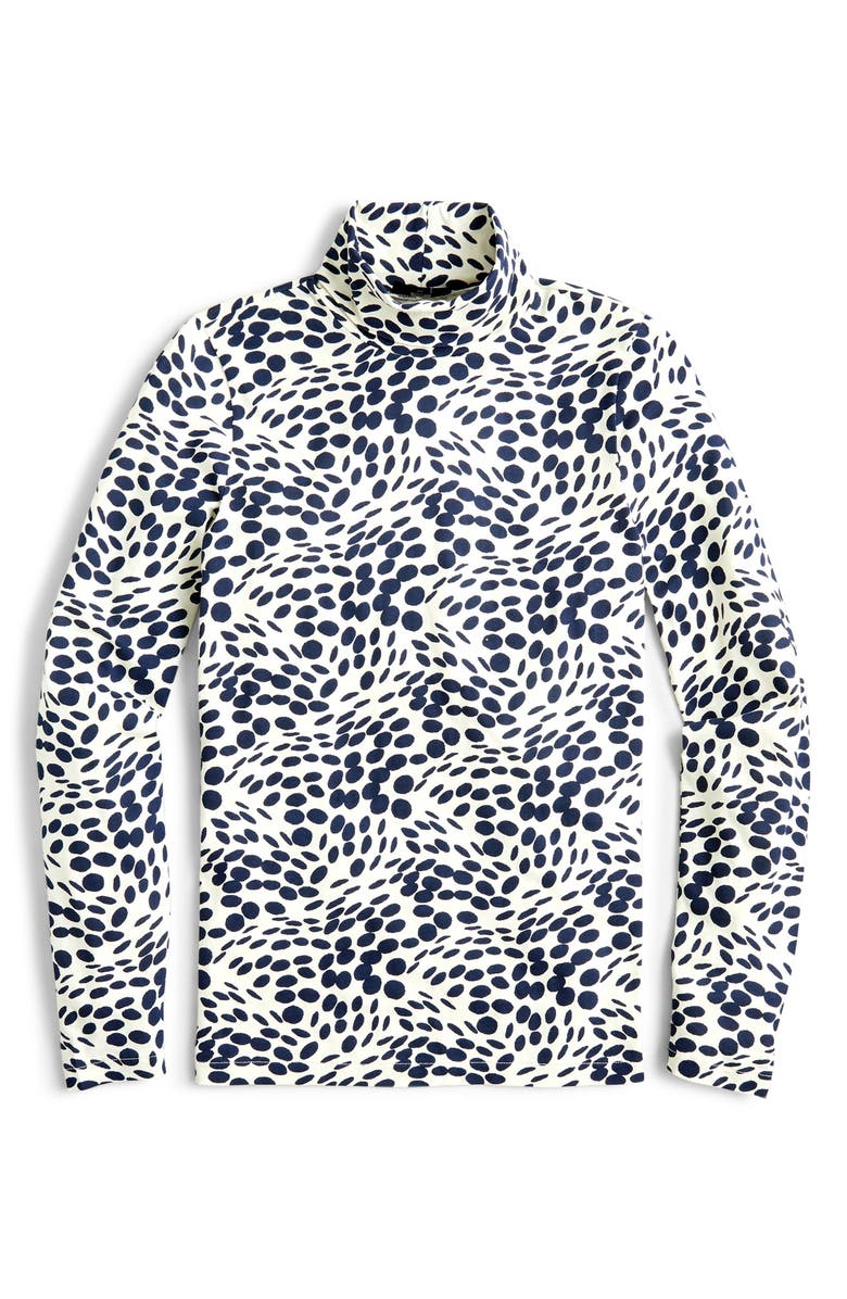 J.Crew Wavy Dots Tissue Turtleneck, Alternate, color, 
