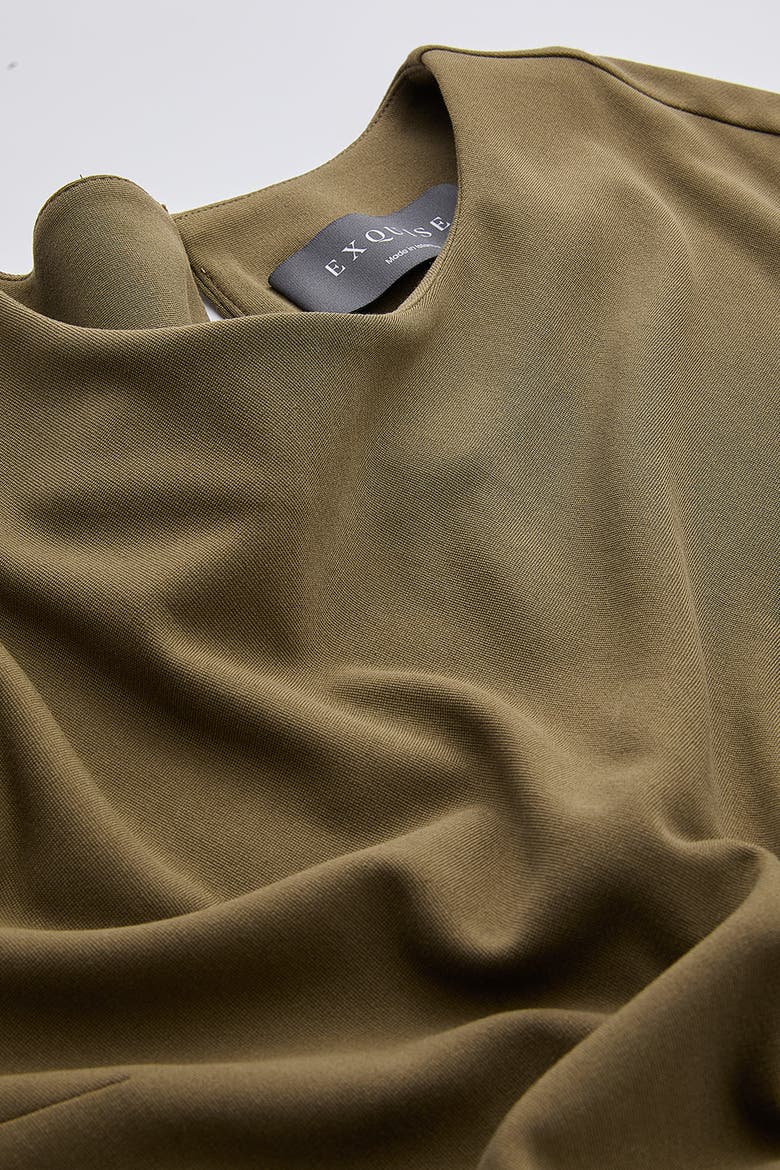 Gascon Crew Neck Long Sleeve Knit Midi Dress, Alternate, color, Khaki