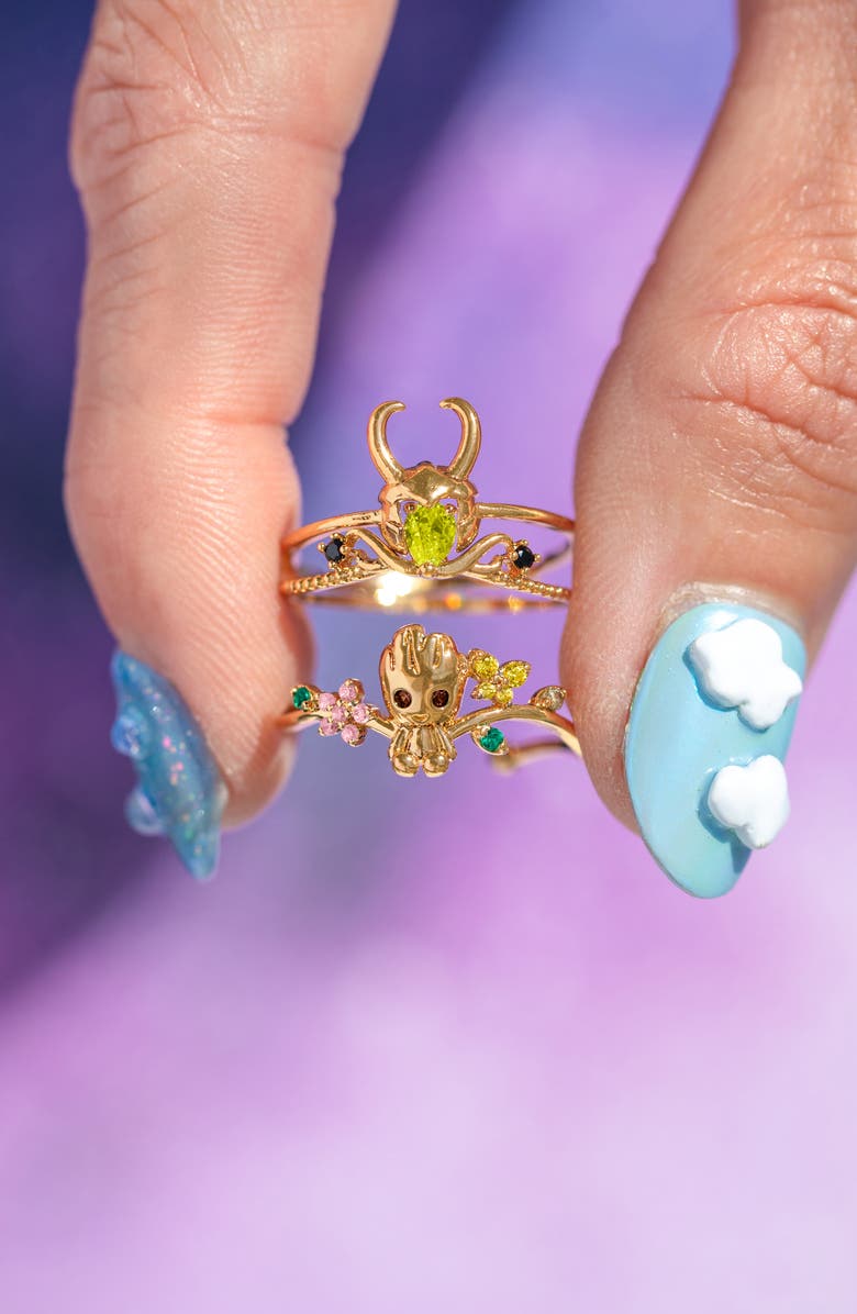 Girls Crew x Marvel Loki God of Stories Ring Set, Alternate, color, Gold