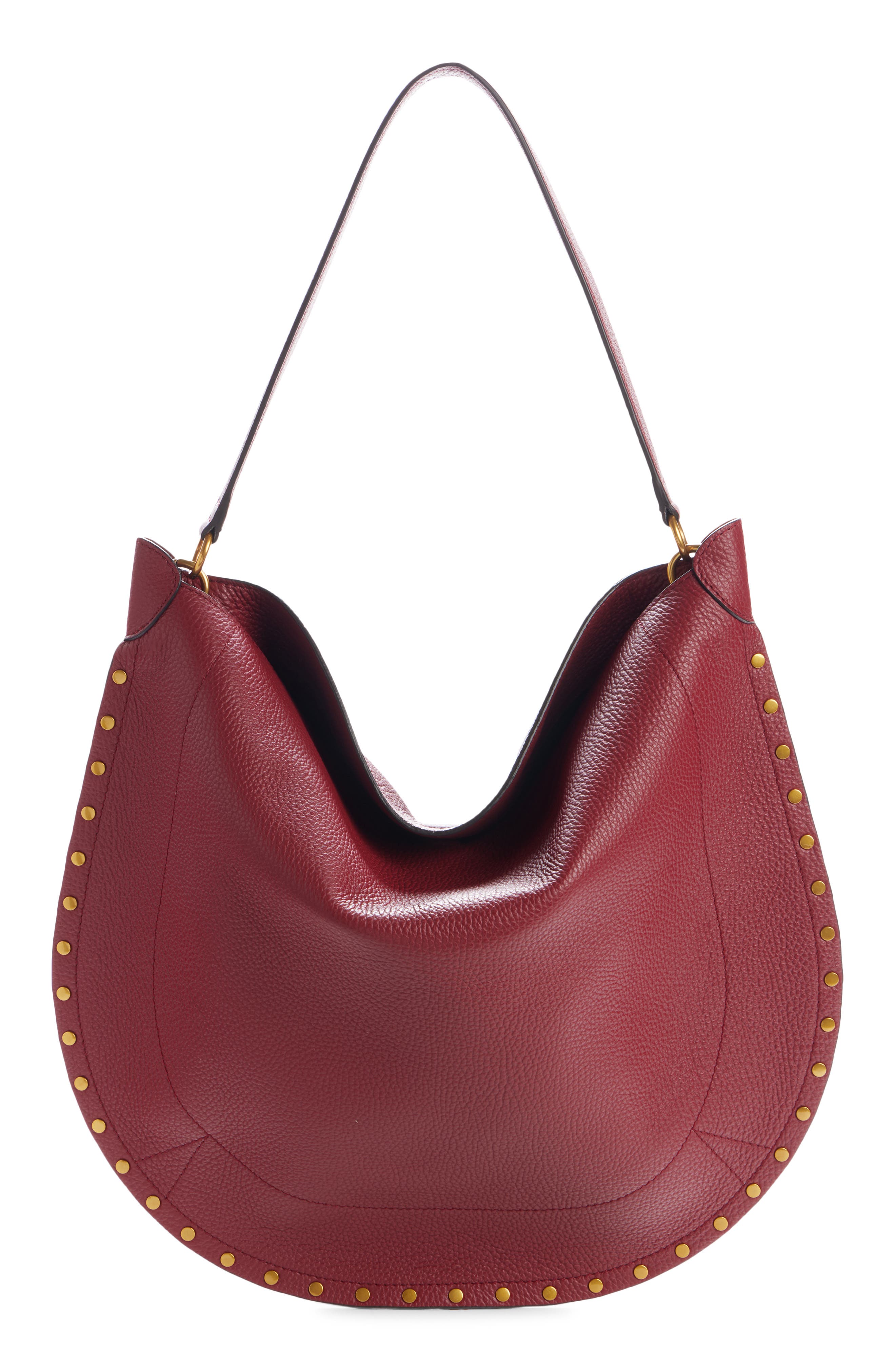 Oskan Soft Leather Hobo Bag, Alternate, color, DARK RED 70DR