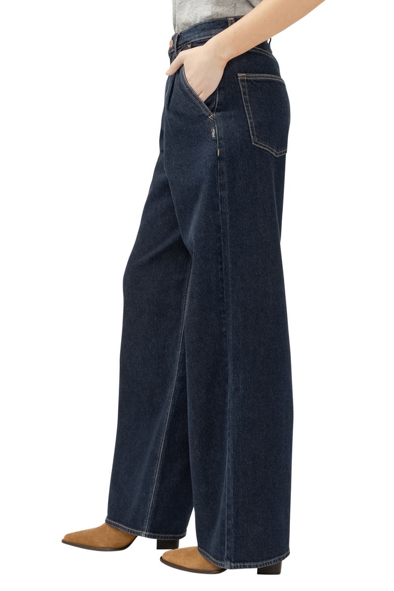 Pleated High Waist Wide Leg Trouser Jeans, Alternate, color, AMELIA