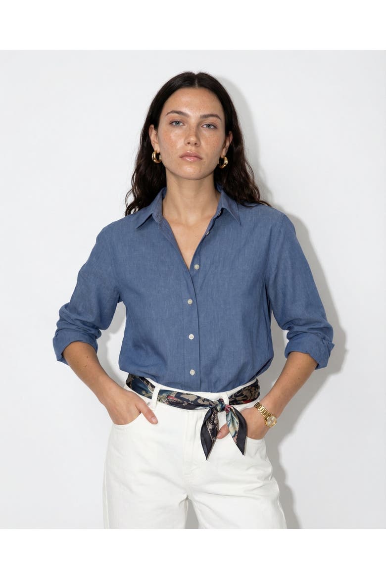 The Washed Linen Shirt, Main, color, Chambray Linen