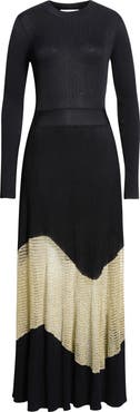 Ulla Johnson Roanne Long Sleeve Metallic Maxi Dress