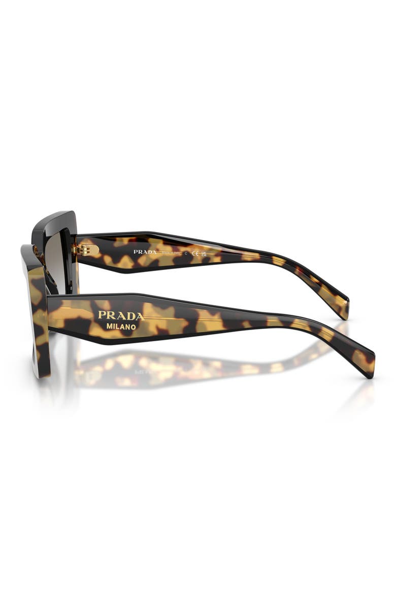 53mm Rectangular Sunglasses, Alternate, color, BLACK/MEDIUM TORTOISE / GREY G